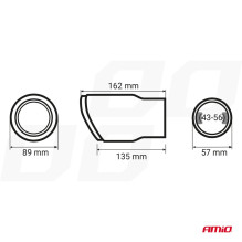 Exhaust muffler tip stainless steel carbon AMIO-04065
