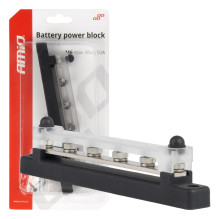 Ground plus distribution block bus bar M6 12V - 48V 150A AMIO-03808