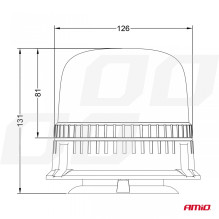 Lampa ostrzegawcza błyskowa kogut 24 LED W25M 12V 24V AMIO-03340