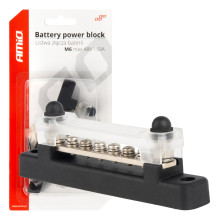 Įžeminimo paskirstymo blokas minuso šyna M6 12V - 48V 150A AMIO-03809