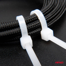 White cable ties 2.5×150mm 100 pcs AMIO-04306