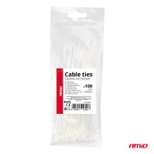 White cable ties 2.5×150mm 100 pcs AMIO-04306