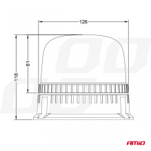 Lampa ostrzegawcza błyskowa kogut 24 LED W25B 12V 24V AMIO-03341