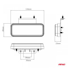 Lampa obrysowa LED OM-02-W prostokątna biała AMIO-02377