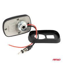 Universali ryklio tipo automobilio antena su stiprintuvu ir DIN kištuku AMIO-04159