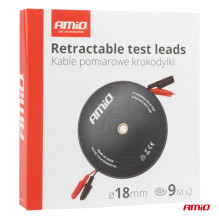 Rolled crocodile measuring cables 2x9m AMIO-04275