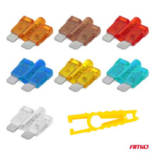 Standard car fuses with LED diode 10 pcs AMIO-04341