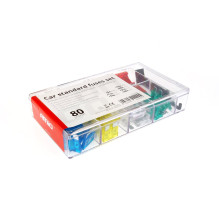 Bezpieczniki samochodowe płytkowe standard zestaw komplet 80 szt. MIX AMIO-02224