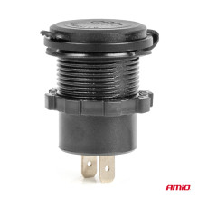 Automobilinis įkroviklis su USB lizdais, atsparus vandeniui, su USB jungikliu + 2x USB-C QC3.0 12V 24V AMIO-04596