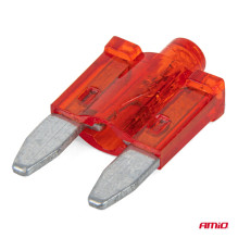 Mini automobilių saugikliai su LED diodais, 10 vnt. AMIO-04340