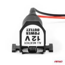 Automobilio cigarečių degiklio lizdas su atvartu 12V 24V AMIO-04128