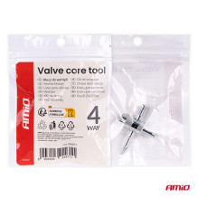 Valve wrench, tap, screwdriver, calibrator, 4-in-1 AMIO-04471