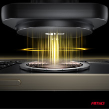 Uchwyt samochodowy na telefon do kratki i na kokpit z szybką ładowarką indukcyjną Qi2 15W AMIO-04179