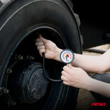 Analog pressure gauge with hose 30cm 12 bar AMIO-04468