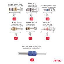 Set of air conditioning valves, 61 pcs. AMIO-04446