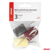Sponge polishing pads mini set for polishing details, oval, 3 pieces, AMIO-03716