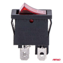 Rocker switch with red illumination 6A 250V AMIO-04439