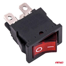 Rocker switch with red illumination 6A 250V AMIO-04439