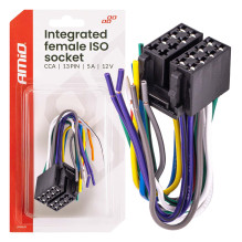 Integruota ISO CCA moteriškoji jungtis 13 kontaktų 5A 12V AMIO-04441