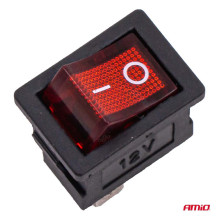 Rotorinis jungiklis su raudonu apšvietimu 20A 12V 24V AMIO-04440