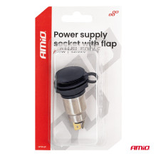 Additional power socket with flap, screw-on, 250W, 12V, 24V AMIO-04462