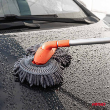 Telescopic car wash brush, rotating, microfiber, AMIO-04332