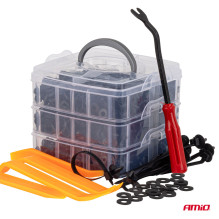 Car clips, pins, upholstery remover, 650 pcs. AMIO-04433