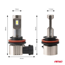 LED automobilių lemputės H25 CANBUS H8 H9 H11 H16 12V 31W AMIO-04713 serija