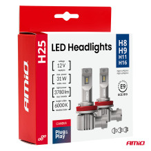 LED automobilių lemputės H25 CANBUS H8 H9 H11 H16 12V 31W AMIO-04713 serija