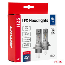 LED automobilių lemputės H25 CANBUS H4 H19 12V 36W AMIO-04711 serija