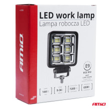 LED darbo žibintas, prožektorius AWL37 48 LED 144W 12V 24V AMIO-03248
