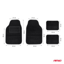 Universal velvet textile mats set TCM-04 AMIO-04698