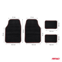 Universal velvet textile mats set TCM-03 AMIO-04697