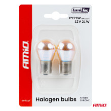 Halogen bulbs PY21W 12V21W BAU15S LumiTec orange chrome 2pcs AMIO-04627