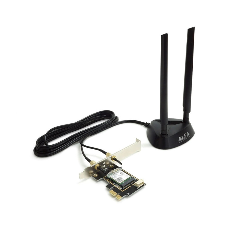 ALFA NETWORK Wi-Fi 6E PCIe Card with Magnetic Antenna