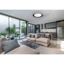 Modern LED dimmable ceiling plafond Activejet KRIS Black wireless control by remote