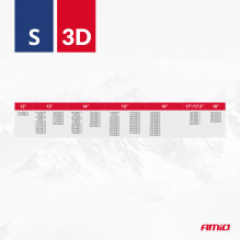 Łańcuchy śniegowe tekstylne 3D 2 szt. rozmiar S EN16662-1 Önorm V5121 AMIO-04507