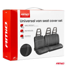 Pokrowce samochodowe na fotele uniwersalne zestaw przód do samochodów dostawczych SC01 AMIO-04601