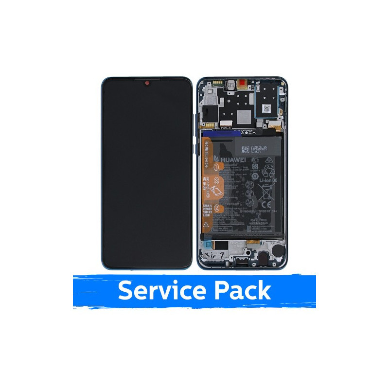 Screen for Huawei P30 Lite with frame / Peacock Blue / (Service Pack) NEW EDITION