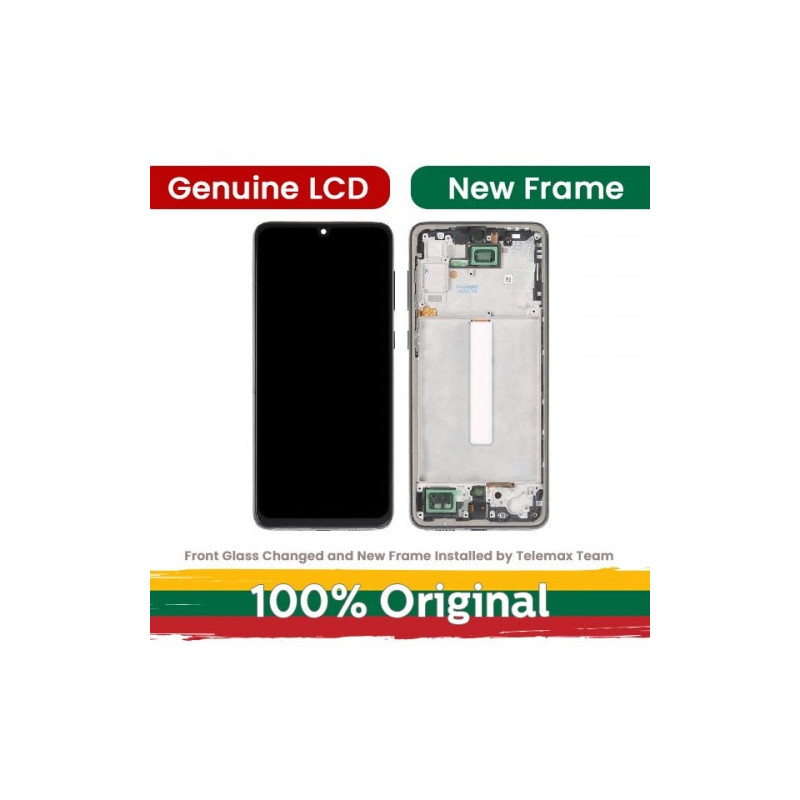 Screen for Samsung A336 A33 5G with frame / Black / (Updated: Telemax)