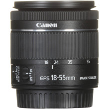 Canon EF-S 18-55mm f / 4-5.6 IS STM - Baltoje dėžutėje (white box)