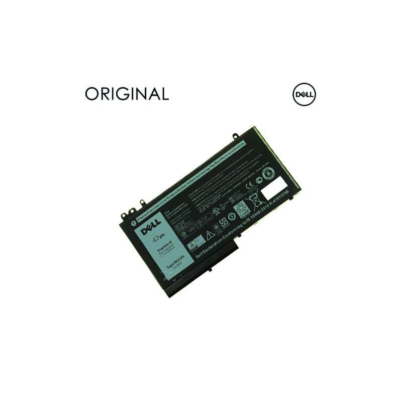 Replacement computer battery DELL NGGX5, 4122mAh, Original