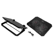 HISMART laptop cooling stand, with 2 LED fans, 5 positions