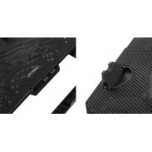 Nešiojamojo kompiuterio aušinimo stovas HISMART, su 2 LED ventiliatoriais, 5 padėčių