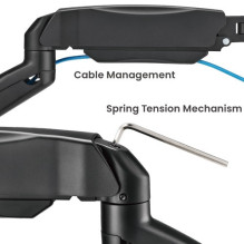 Dual 17'-32' Monitor Spring Wall Mount, Black