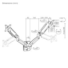Dual 17'-32' Monitor Spring Wall Mount, Black