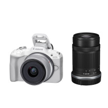 Canon EOS R50 + RF-S 18-45mm IS STM (White) + RF-S 55-210mm IS STM