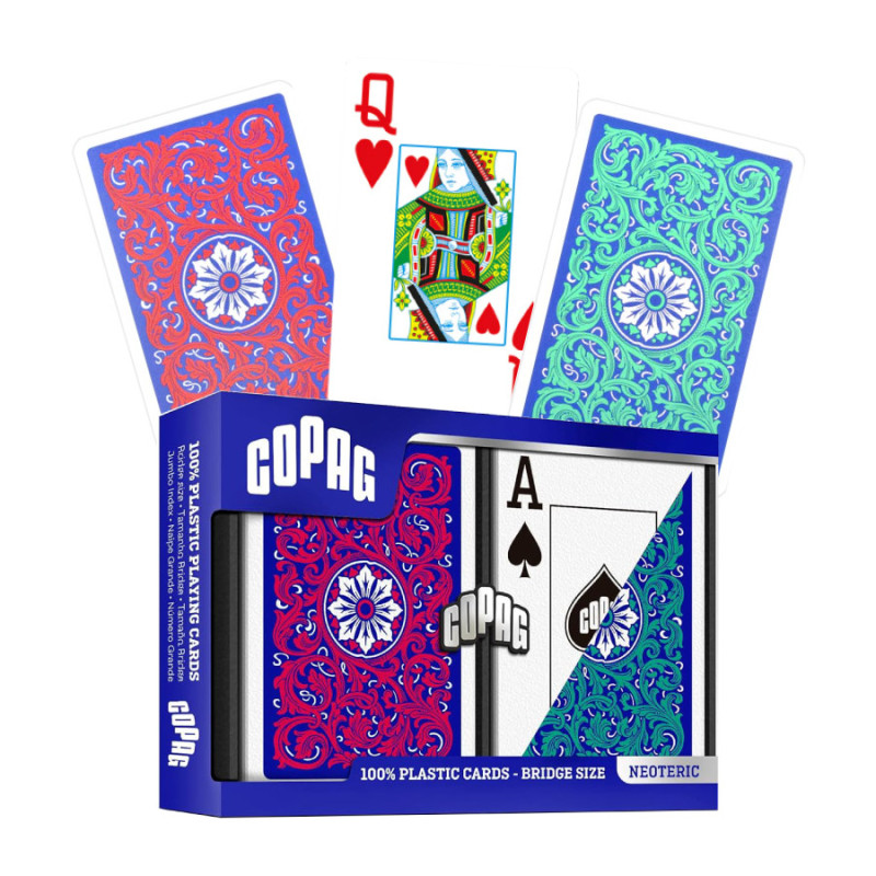 Copag Neoteric Bridge Jumbo Index Playing Cards Double Deck (Red Green)