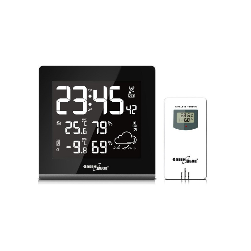 Weather Station - Greenblue 51193 Black, White LCD Battery