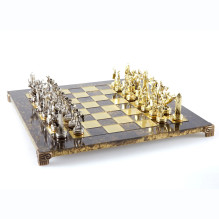 Manopoulos 'Greek Mythology' Metal Chess Set With 36cm Board